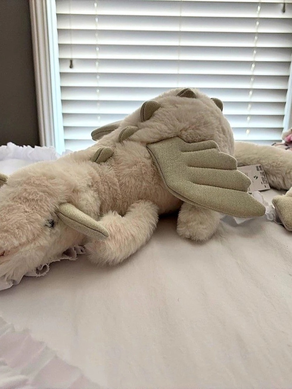 Jellycat Snow Dragon (Large) ) Cream Plush Dragon NWT